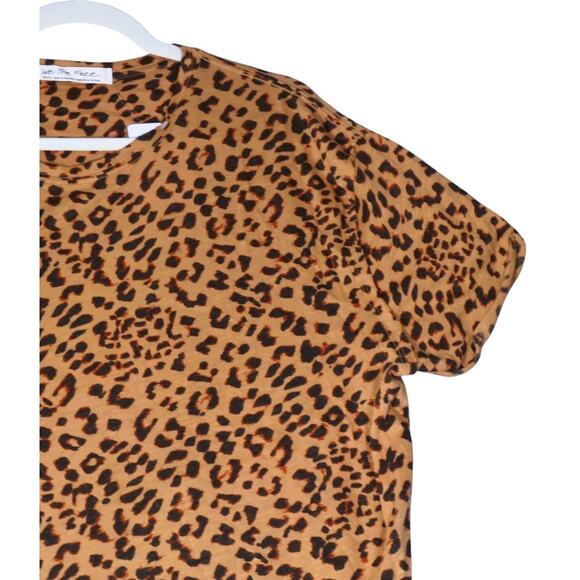 NEW We The Free People Shirt Womens Small Brown Cheetah Animal Oversized NWT $58 - Picture 3 of 11